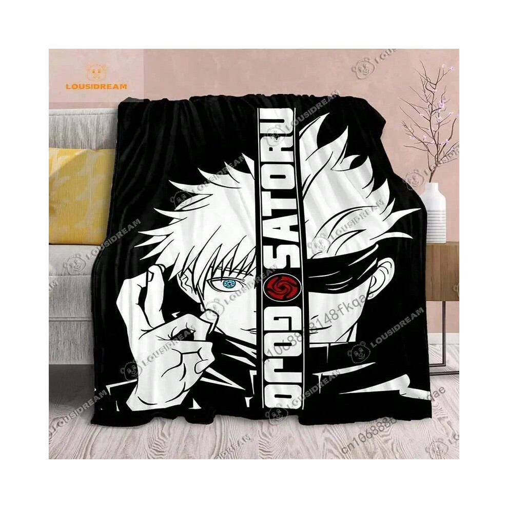 (9, 150x125CM50x60inch) Cartoon Anime Jujutsu Kaisen Throws Blanket Soft Featuring Yuji Megumi Obara and Satoru Gojo Blanket for Travel Beding Bed-image-OPC-PJH5KVM-NEW
