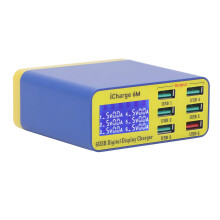 Digitale Anzeige 6-Port USB QC-Ladegerät 40 W EU-Stecker