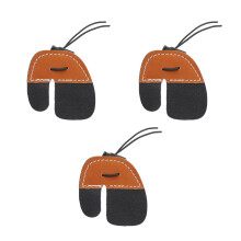 3 Stück Pfeilfinger-Tabs, verdicktes doppellagiges PU-Leder, Pfeilfinger-Schutz für Recurve-Bögen, braun
