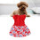 Blumenmuster Polyester Hundekleid Rot Größe S Leichtgewichtig 16