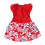 Blumenmuster Polyester Hundekleid Rot Größe S Leichtgewichtig 14