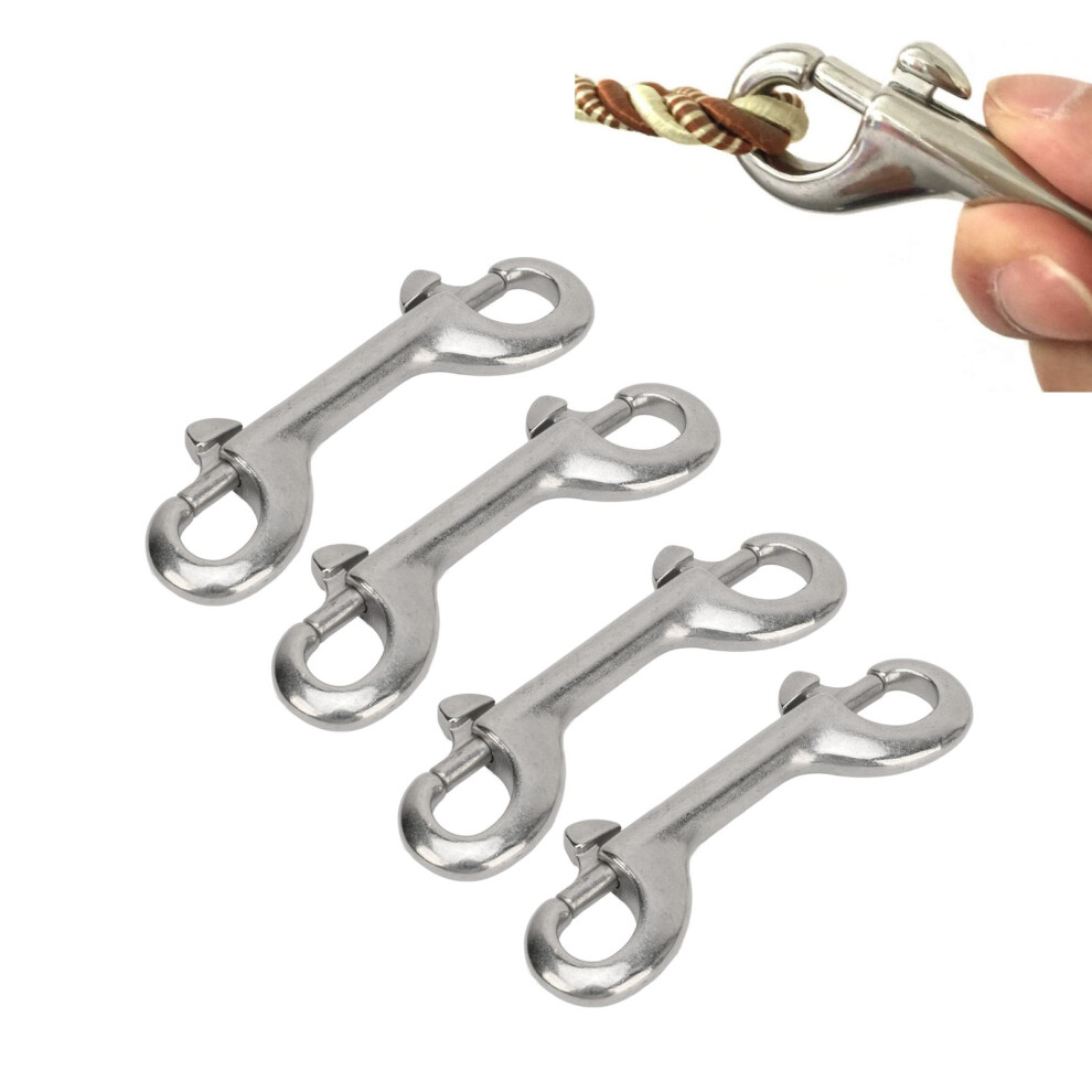 B Shape 316 Ss Bolt Snap Hooks For Ropes & Straps 100Mm Pack Of 4 5001338345516