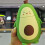 Cartoon-Avocado-Glasflasche 8.5x15 cm Grün 1