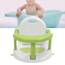 Baby Bath Seat Folding 29cm Stable Adjustable Height for Toddler Green