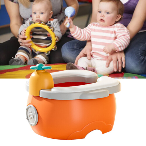 Children Folding Portable Toilet, Leakproof, Orange, Lightweight 2