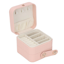 rosa PU-Leder Schmuckbox mehrlagig 8  9,5  9,5 cm