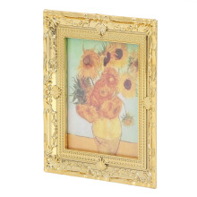 1:12 Miniaturkunstwerk Malerei 7.7x6.5x0.7 Sonnenblume
