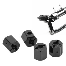 12 mm Aluminium-Sechskant-Antriebsadapter für RC-Car-Räder, passt zu D90 & SCX10, schwarz, 1/10