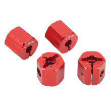 RC-Car 12-mm-Aluminium-HEX-Adapter für Axial SCX10 90046 D90 Rot-Aluminium-Legierung