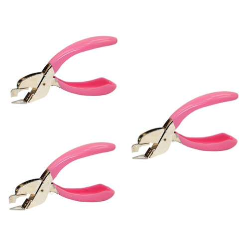 Staple Remover 3-Pack Pink Office Carpet Staples Puller 18 x 12.2 cm Heavy-Duty Tool