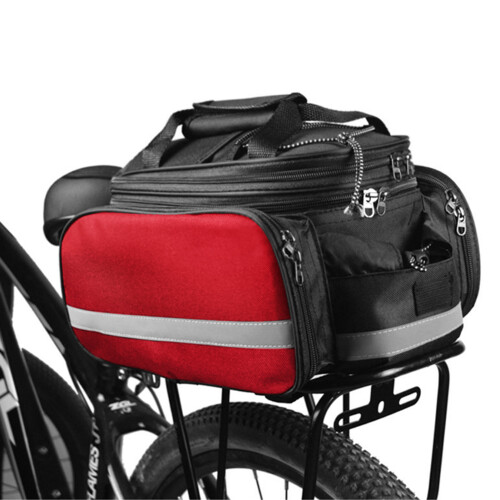 Erweiterbare MTB-Hintertasche 32x25x18 cm Schwarz/Rot/Blau 2