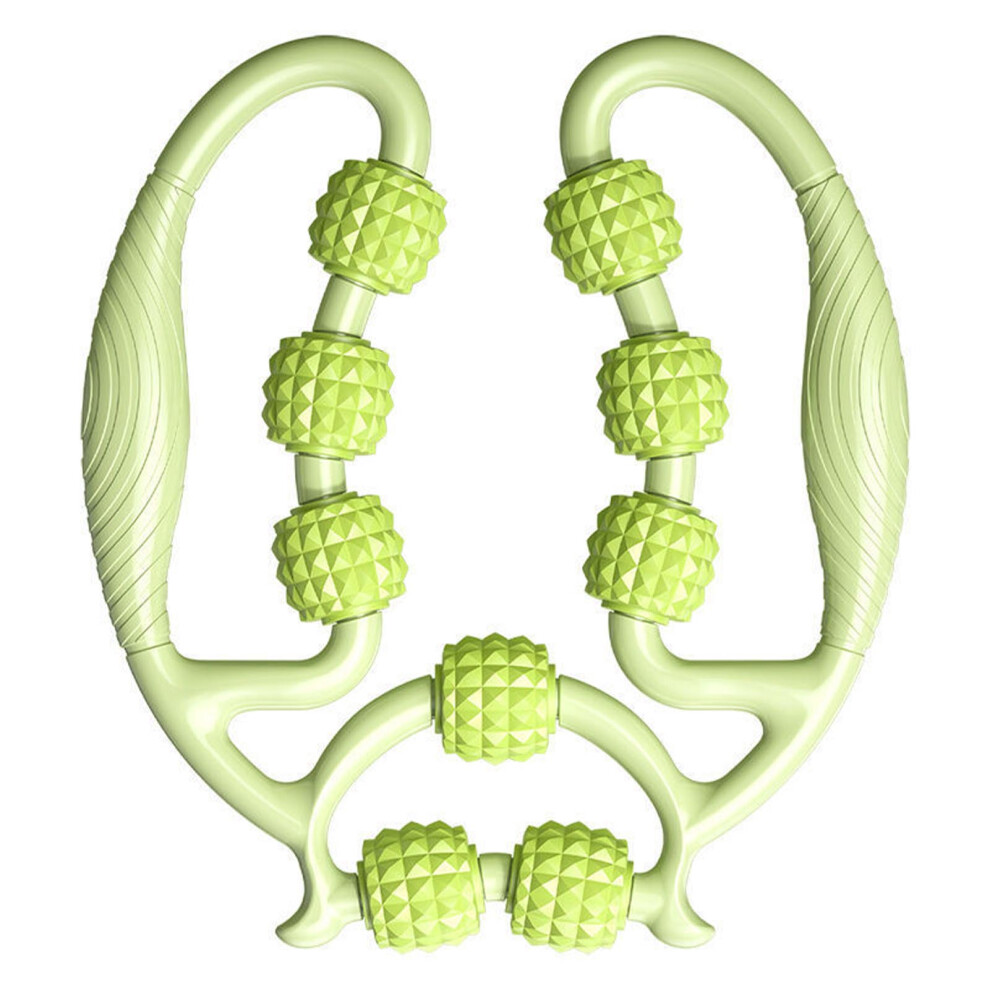 Green 360 Muscle Roller Massager with 9 Wheels for Comprehensive Relief