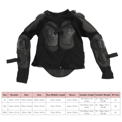 Full Body Protection Motorcycle Jacket Black XL for Max Safety 1