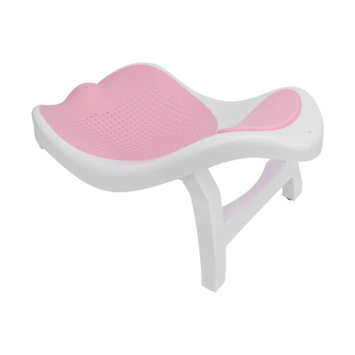Foldable Pink TPE Baby Bath Support with Ergonomic Round Hole, Safe PP