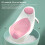 Foldable Pink TPE Baby Bath Support with Ergonomic Round Hole, Safe PP 4