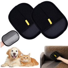 Fur Magnet Fingerless Cat Glove Grooming Kit Double-Sided Cat Hair Removal Glove Reusable 2-Piece Set