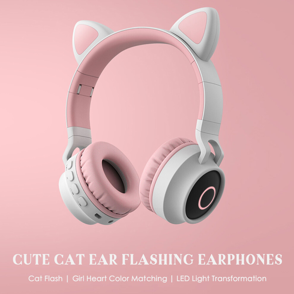 Glowing Cat Ear Headphones 7-Color Leds Foldable Bluetooth 5.0, 400Mah 9431338372025