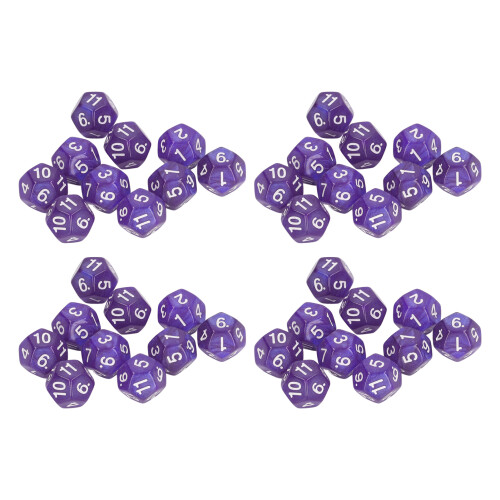 40 Stück Polyedrische Würfel, 12-seitig, lila Set 1