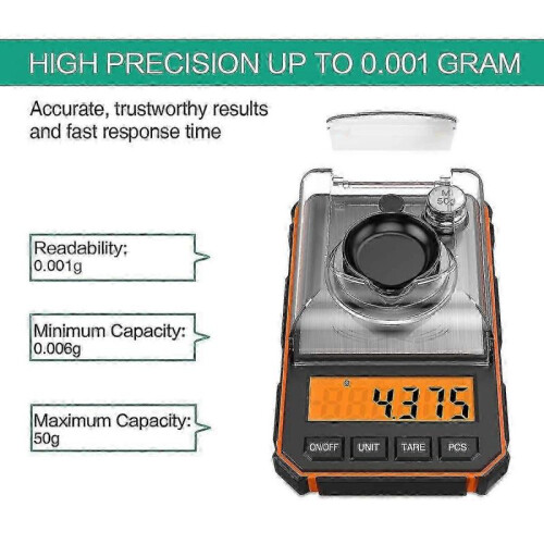 Mini Precision Scale, [50g 0.001g] Digital Pocket Scale with 50g ...