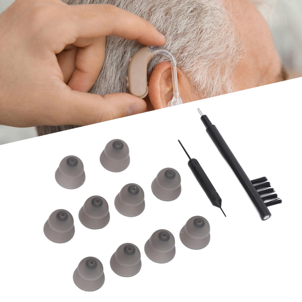Black 10Pcs Silicone Double Layer Closed Domes For Sound Aid Replacement