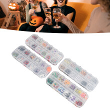 Halloween Nail Art Sequins 4 Box Set 3D Pumpkin Skull Ghost Decor