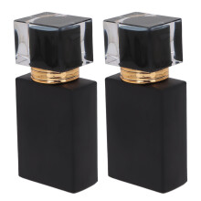 2 Stück Glas-Sprüh-Parfümflasche, auslaufsicher, goldene Zerstäuber-Düse, Parfümzerstäuber, schwarze 30 ml