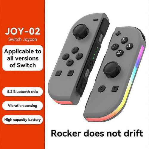 (Grey Grey, Multicolor) n8s JOY-02 1 Pair Wireless Controller for Nintendo Switch Game Console d6m Bluetooth Game Handle wit 1