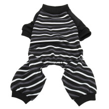 XL gestreifter 4-Bein-Hundepyjama, warmes Polyester