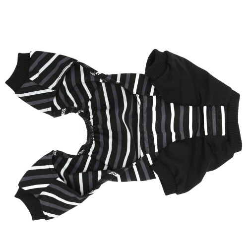 Polyester gestreiftes 4-Bein-Hundepyjama Größe L warm 2