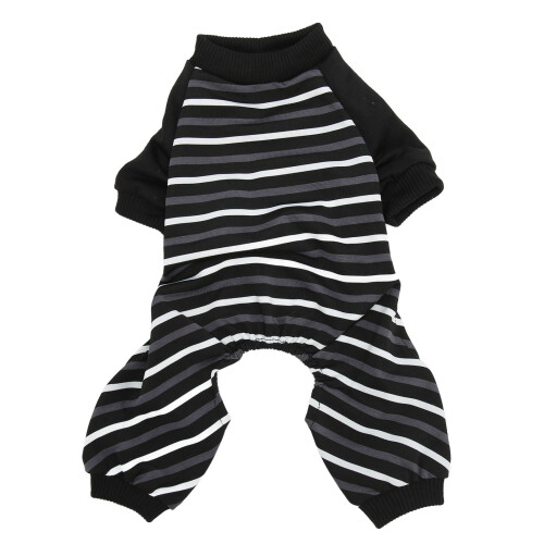 Polyester gestreiftes 4-Bein-Hundepyjama Größe L warm 1