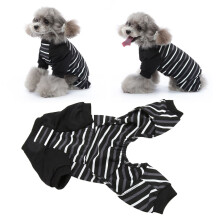 Polyester gestreiftes 4-Bein-Hundepyjama Größe L warm