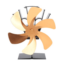 Vertical Stove Fan 6-Blade Aluminium Alloy Gold