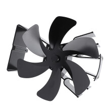 6-Blade Heat-Powered Desktop Stove Fan Black 787g