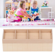 1:12 Maßstab Puppenhaus Obststand Miniaturdisplay DIY Bemalung 4er Gitter Birkenholz Puppenhaus Obst- und Gemüseladentheke