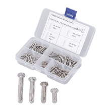 170Pcs Stainless Steel Riveting Screws Assortment 4 Types Flat Head