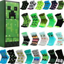 (Christmas Socks B, 12 pairs) 2025 Christmas Warm Socks Set 24-Day Countdown Calendar Blind Box