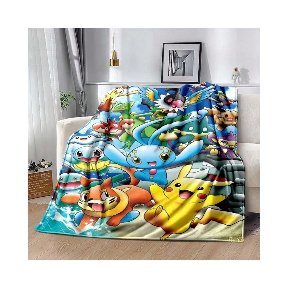 (5, 100X130CM) PokÃ©mon Pikachu Cartoon Anime Throws Blanket Kids Super Soft for Travel Couch Sofa Picnic Bed Cute Flannel Blanket Birthday Gift-image-OPC-PJH6HNS-NEW