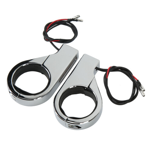 12V Chrom LED-Blinkleuchte 41 mm Gabelrohre
