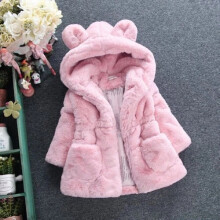 (Pink Hooded, 120cm?5-6years) UK Kids Faux Fur Baby Thick Parka Girl Warm Coat Jacket Coat Outerwear Children