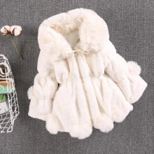 (White Fur Collar, 100cm?2-3years) UK Kids Faux Fur Baby Thick Parka Girl Warm Coat Jacket Coat Outerwear Children