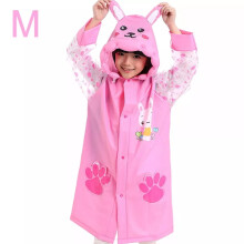 (Pink, L (6-7 Years)) Boys Girls Kids Raincoat 110-130cm Hooded Quality Rain Coat Pink Blue UK