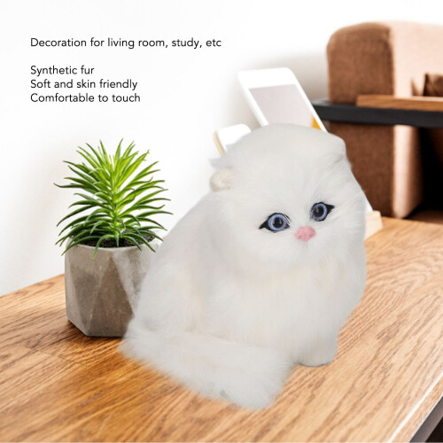 Weiße Katzenfigur aus Kunstfell – Prunkstück 2