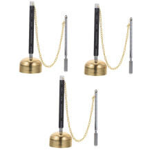 Tingsha Cymbal 3 Pieces Telescopic Chime Fengshui Temple Bell Stainless Steel 14.5x4.5x4.5 Cm Golden Silver