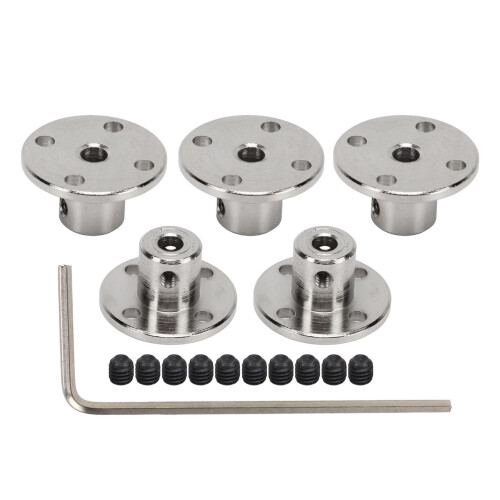 5 Stück 4-mm-Stahl-Flanschkupplung, Silber 1