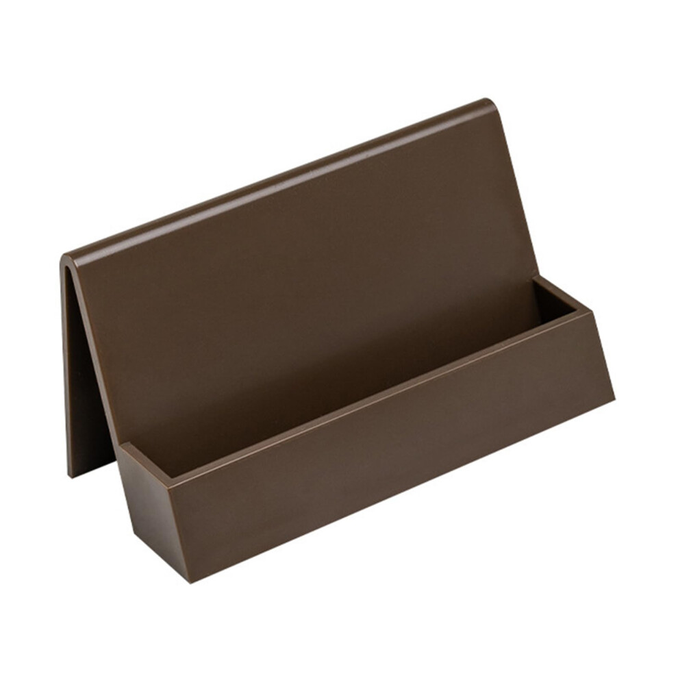 3 Piece Plastic Business Card Holder Desk Card Organizer Large Capacity Name Card Stand Brown-image-OPC-PJH6MZR-NEW
