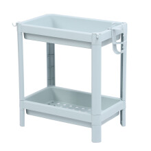 Nordic Blue 2-Tier Bathroom Floor Storage Shelf