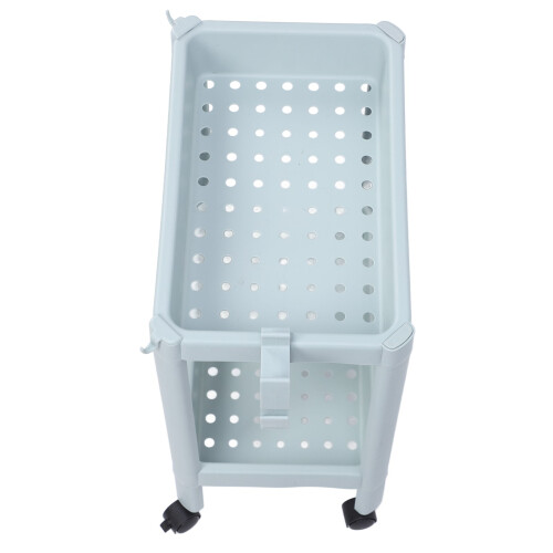 2 Tier Nordic Blue Plastic Bathroom Floor Shelf