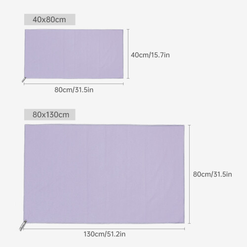 Microfiber Travel Towel 40x80cm Light Green Fast Drying Compact Lightweight 1