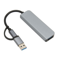 USB-C Multiport Adapter: 4 USB3.0 Ports Heat Dissipation High Durability