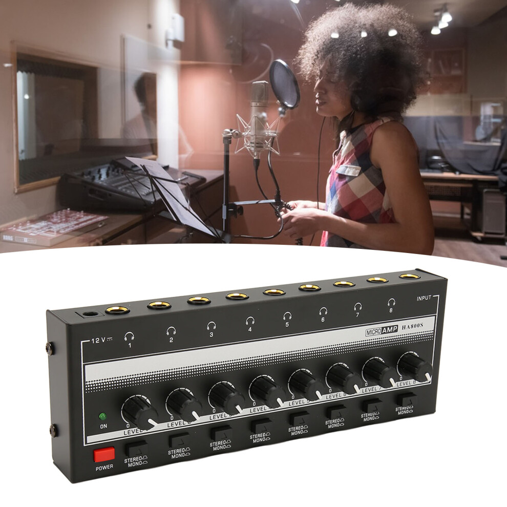 Pro Mini 8-Channel Stereo Headphone Amp 100Â240V Uk Plug 8191338416617